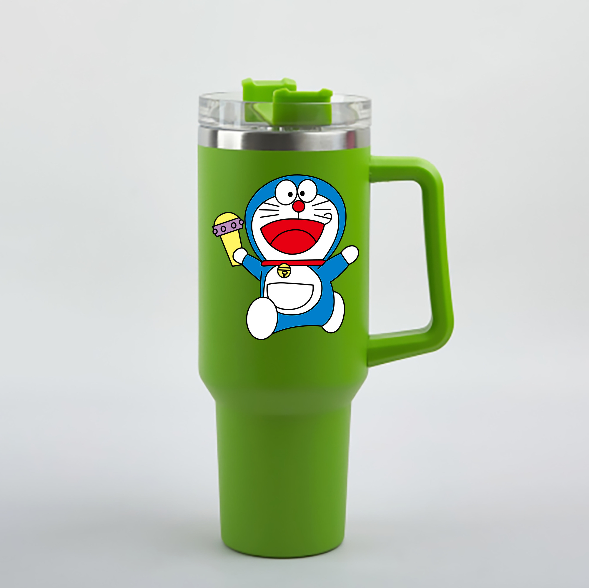 （画像用） ドラえもん Doraemon 1200mL車用タンブラー - クリスタルステッカー（プラスチックストロー付き）